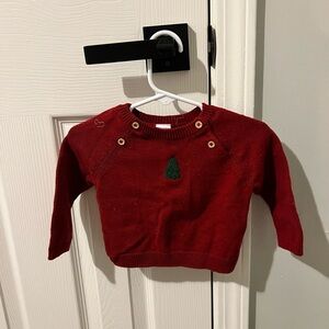 Carters Christmas set - Red Kids Sweater with Tree Embroidery - 9 months